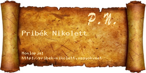 Pribék Nikolett névjegykártya