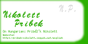 nikolett pribek business card